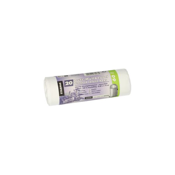 Müllbeutel mit Duft, LDPE 60 l H 72 x B 60 cm weiss - Lavender - Bild 1