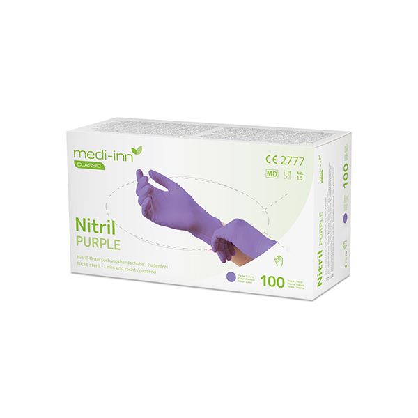 "Medi-Inn® Classic" Handschuhe, Nitril puderfrei lila "Nitril Purple" Größe M - Bild 1