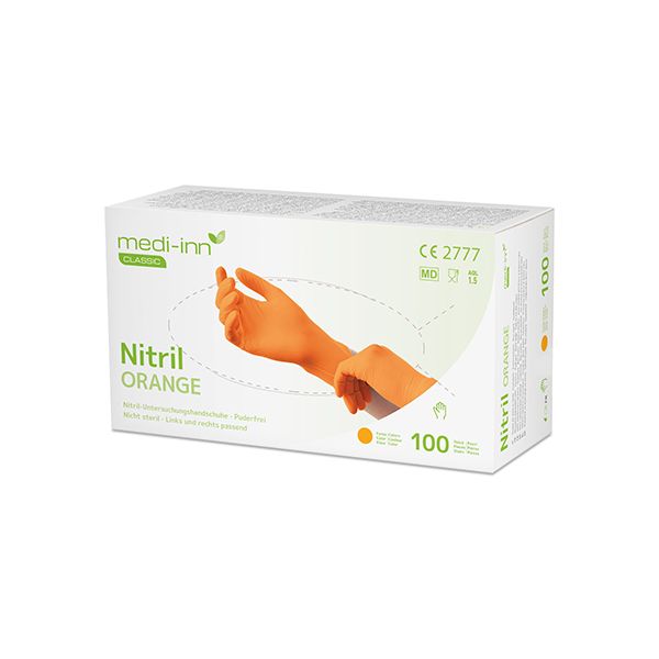 Nitril-Handschuhe, puderfrei orange "Orange" Größe XL - Bild 1