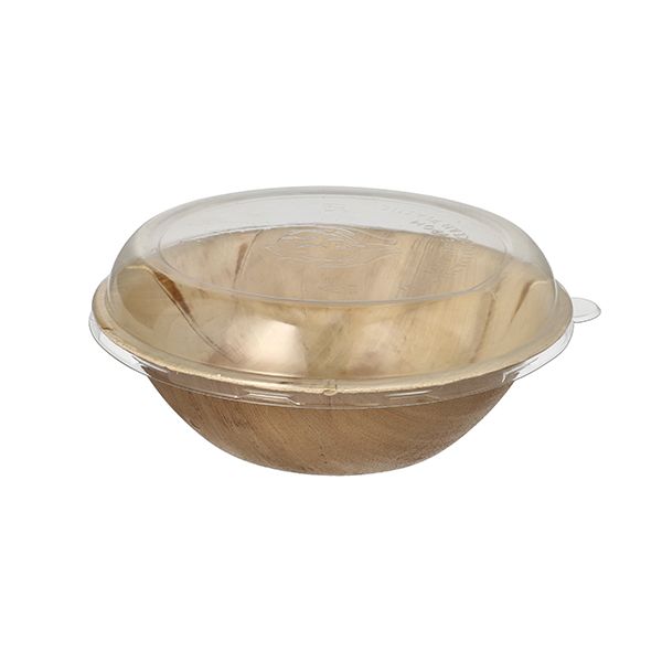 Palmblatt Schale, mit transparentem Deckel aus rPET, Ø 21 cm · 8,3 cm  - Bild 1
