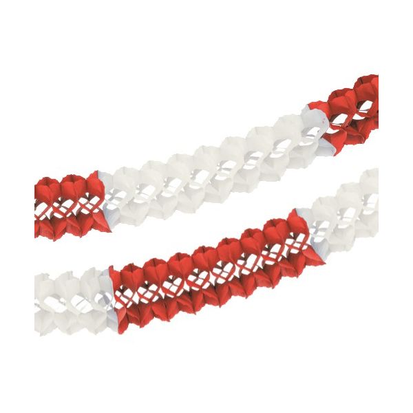 Papiergirlande (Großraum) Ø 16 cm · 10 m rot/weiss schwer entflammbar - Bild 1