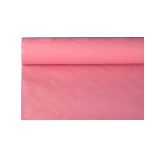 Papiertischdecke rosa mit Damastprägung 8 x 1,2 m - Bild 1