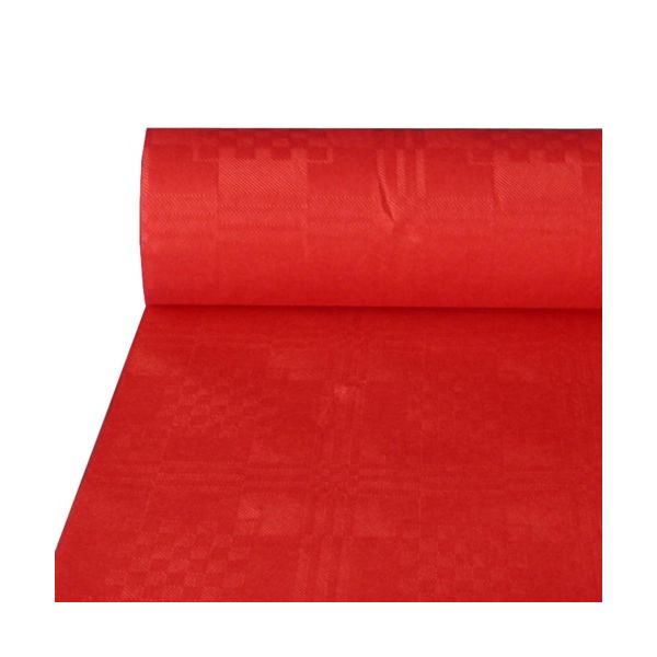 Papiertischdecke, rot mit Damastprägung 50 x 1 m - Bild 1