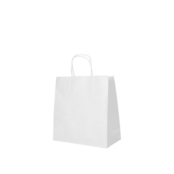 Papiertüten 25 x 26 x 17 cm weiß mit gedrehtem Tragegriff - Bild 1