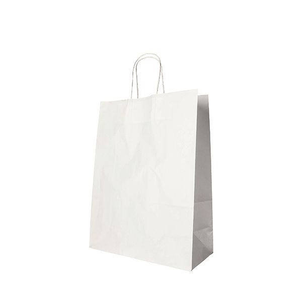 Papiertüten 35 x 26 x 12 cm weiss mit gedrehtem Tragegriff - Bild 1
