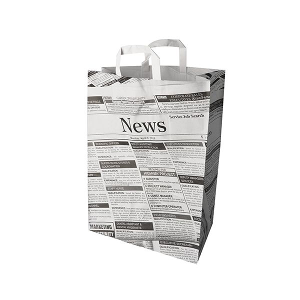 Papiertüten 44 x 32 x 17 cm "Newsprint" mit Tragegriff - Bild 1