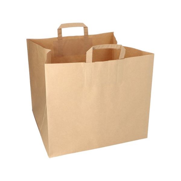 Papiertüten XXL 33 x 37 x 34,5 cm braun mit Tragegriff - Bild 1