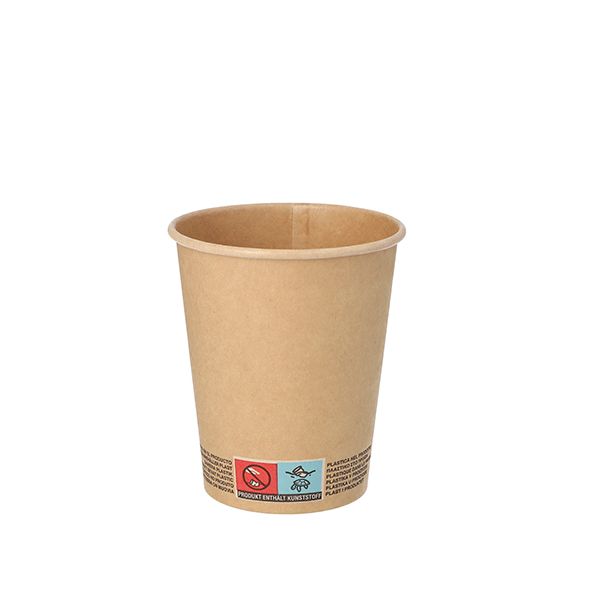 Pappbecher 0,2 l Ø 8 cm · 9,2 cm braun - Bild 1