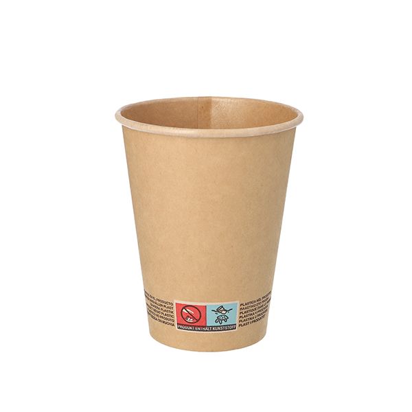 Pappbecher 0,3 l Ø 9 cm · 11 cm braun - Bild 1