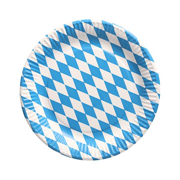 Pappteller, rund Ø, 23 cm, "Bayrisch Blau" - Bild 1