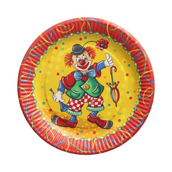 Pappteller rund Ø 23 cm "Clown" - Bild 1
