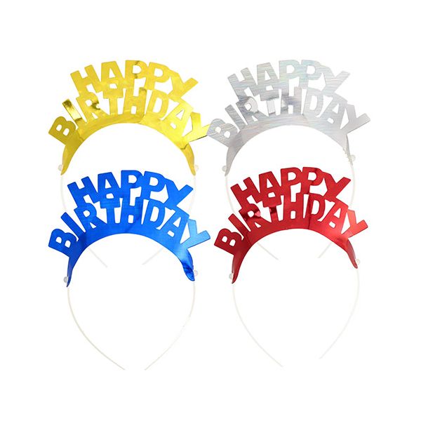 Haarreif für Geburtstag, farbig sortiert "Happy Birthday" - Bild 1