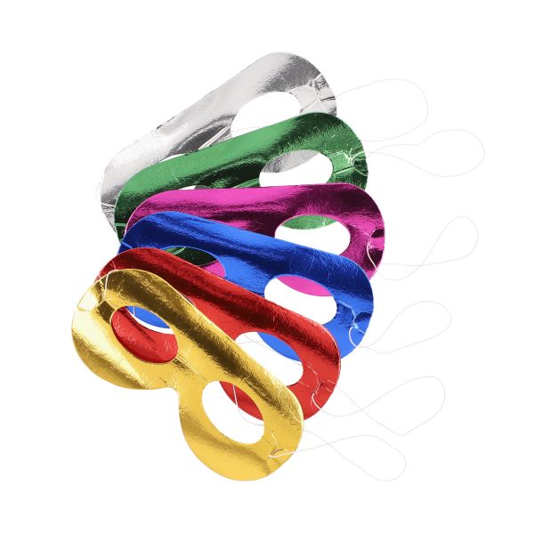 Party-Masken farbig sortiert "Metallic" - Bild 1