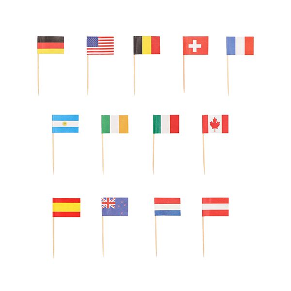 Partypicker, Flaggen 8 cm "Nationen" - Bild 1