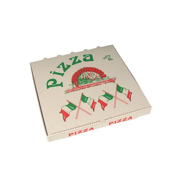 Pizzakartons, Cellulose eckig 33 x 33 x 4 cm "Italienische Flagge" - Bild 1