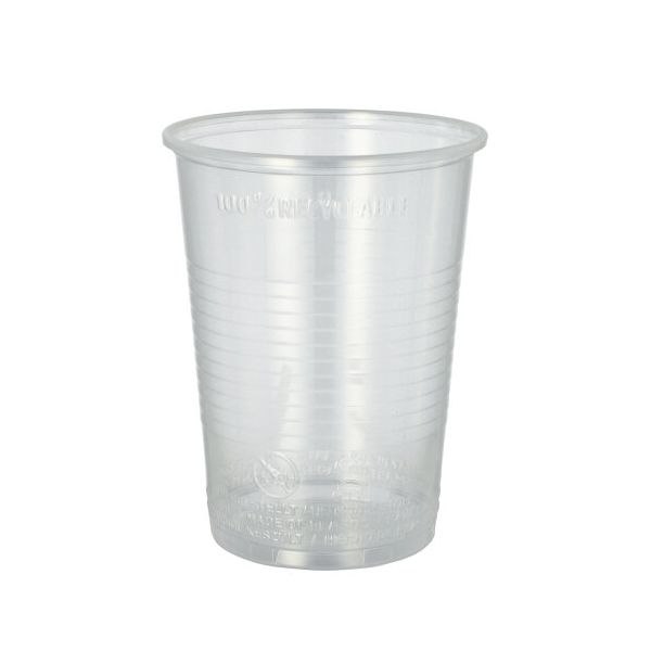 Plastikbecher (PP), 0,4 l Ø 9,5 cm · 12,2 cm transparent mit Schaumrand - Bild 1