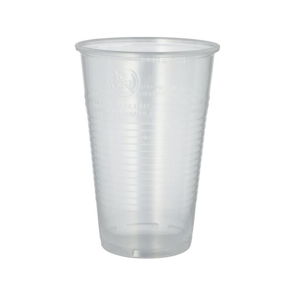 Plastikbecher (PP), 0,5 l Ø 9,5 cm · 13,7 cm transparent mit Schaumrand - Bild 1