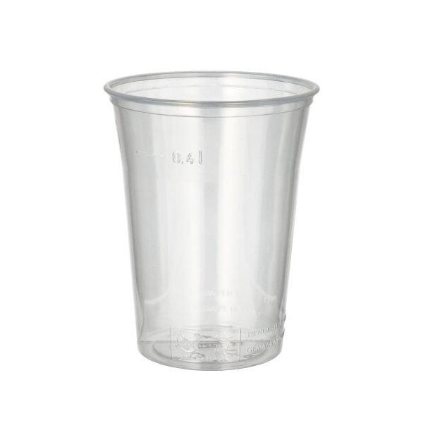 Plastikbecher (PS) 0,4 l Ø 9,5 cm · 12 cm klar mit Schaumrand - Bild 1