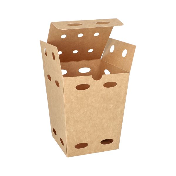 Pommes-Frites-Boxen, Pappe "pure" 15 cm x 12,5 x 12,5 cm braun "100% Fair" klein - Bild 1