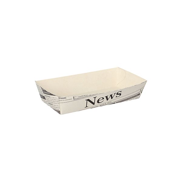 Pommes-Frites-Trays 8,5 x 16,5 cm weiss "Newsprint" groß - Bild 1