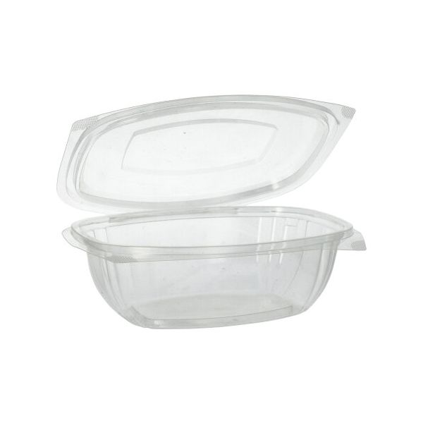 Salatschalen To Go mit Klappdeckeln, PLA "pure" 1 l 7,6 x 20,5 x 16,8 cm glasklar - Bild 1