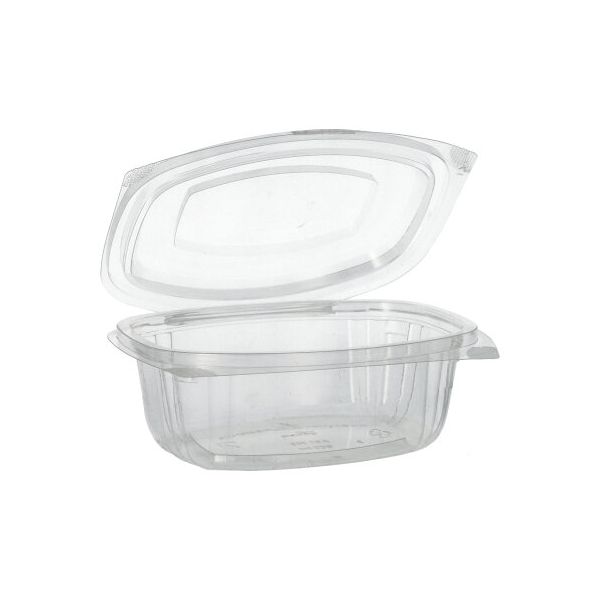 Salatschalen To Go mit Klappdeckeln, PLA "pure" 500 ml 6,4 x 16,1 x 13,2 cm glasklar - Bild 1