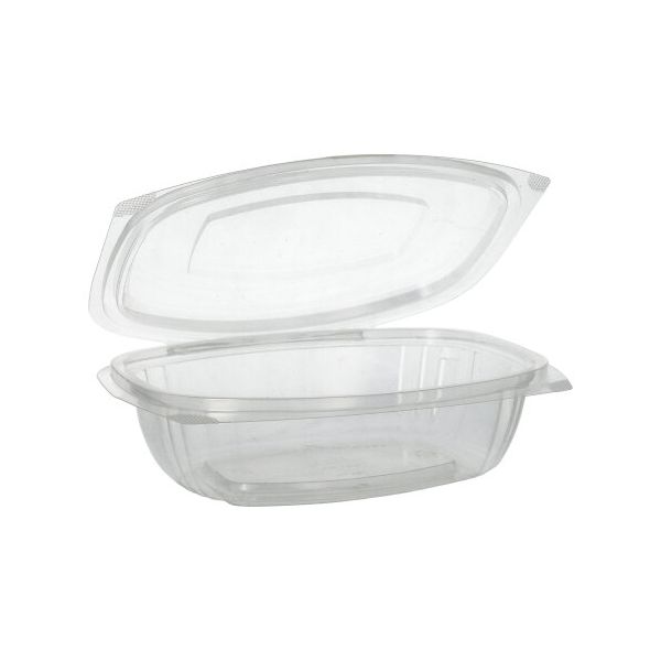 Salatschalen To Go mit Klappdeckeln, PLA "pure" 750 ml 6,6 x 20,5 x 16,8 cm glasklar - Bild 1
