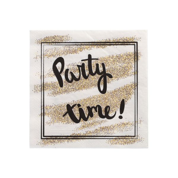 Servietten, 3-lagig 1/4-Falz 33 x 33 cm "Party Time" - Bild 1