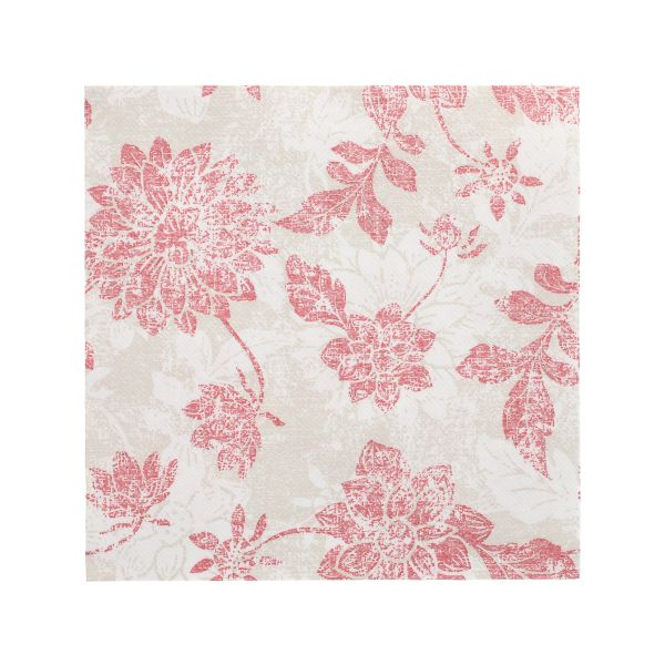 Servietten "ROYAL Collection" 1/4-Falz 40 x 40 cm bordeaux "Flowers" - Bild 1