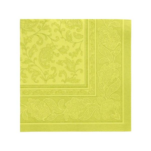 Servietten "ROYAL Collection" 1/4-Falz 40 x 40 cm limonengrün "Ornaments" - Bild 1