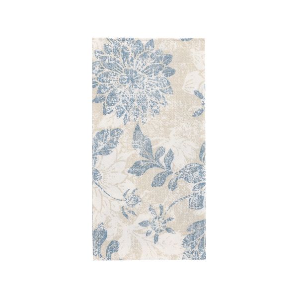 Servietten "ROYAL Collection" 1/8-Falz 40 x 40 cm arktikblau "Flowers" - Bild 1