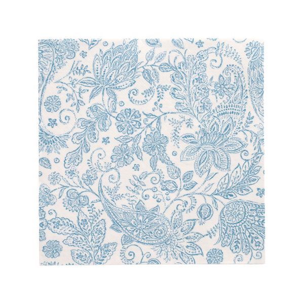Servietten, blau, "ROYAL Collection", 1/4-Falz, 40 x 40 cm, "Paisley"
 - Bild 1