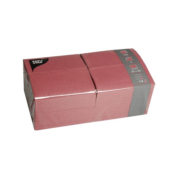 Servietten, bordeaux 3-lagig 1/8-Falz 33 x 33 cm - Bild 1