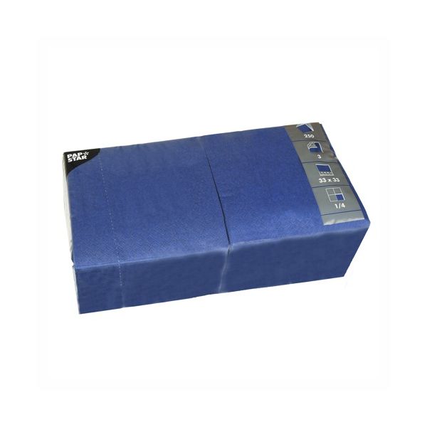 Servietten, dunkelblau 3-lagig 1/4-Falz 33 x 33 cm - Bild 1