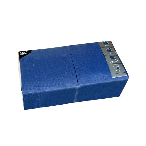 Servietten, dunkelblau 3-lagig 1/4-Falz 40 x 40 cm - Bild 1