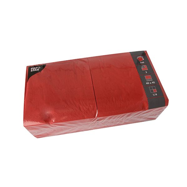 Servietten, rot 3-lagig 1/4-Falz 40 x 40 cm - Bild 1