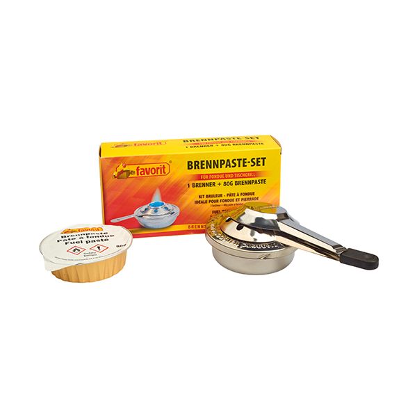 Sicherheits-Brennpaste Set, 80 gr Brennpaste + verstellbarer Brenner, silber - Bild 1