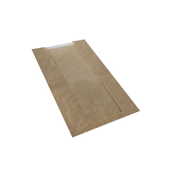 Sichtstreifenbeutel mit PLA-Fenster "pure" 38 x 20 cm braun - Bild 1