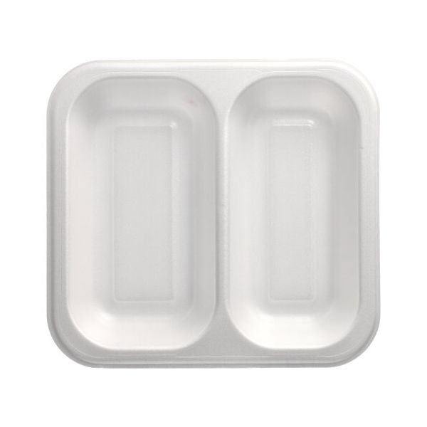 Siegelschalen, XPS, 2-geteilt, 1250 ml, 24,5 x 26,5 cm weiss - Bild 1