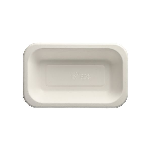 Siegelschalen aus Zuckerrohr, ungeteilt, 750 ml, 15 x 24 cm, weiss - Bild 1