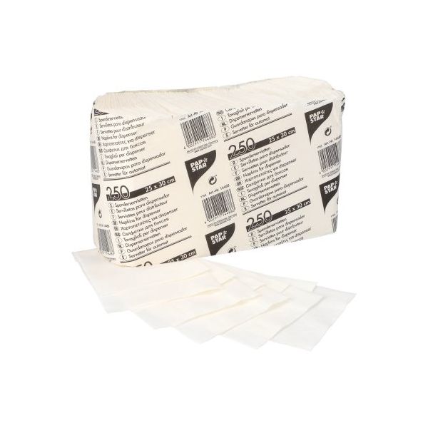 Spenderservietten, weiss 1-lagig 25 x 30 cm - Bild 1