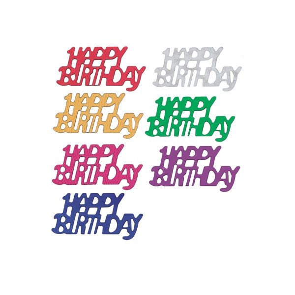 Streudeko für Geburtstag Folie farbig sortiert "Happy Birthday" 15 gr. - Bild 1