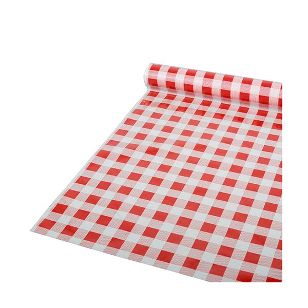 Tischdecke aus Folie, rot kariert, 50 m x 80 cm - Bild 1