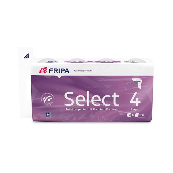 Toilettenpapier 4-lagig, "Select" hochweiß, 160 Blatt pro Rolle - Bild 1
