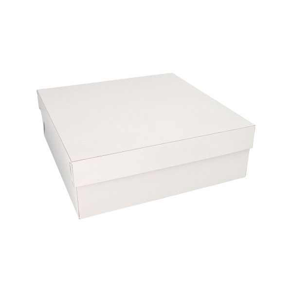 Tortenkartons, mit Deckel, Pappe eckig 30 x 30 x 10 cm weiss - Bild 1