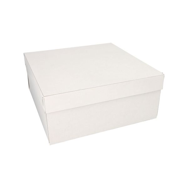 Tortenkartons, mit Deckel, Pappe eckig 30 x 30 x 13 cm weiss - Bild 1