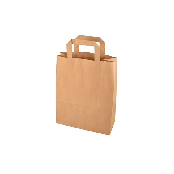 Tragetaschen, Papier 28 x 22 x 10 cm braun mit Tragegriff - Bild 1