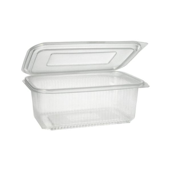 Verpackungsbecher mit Klappdeckeln, PP rechteckig 1000 ml transparent - Bild 1