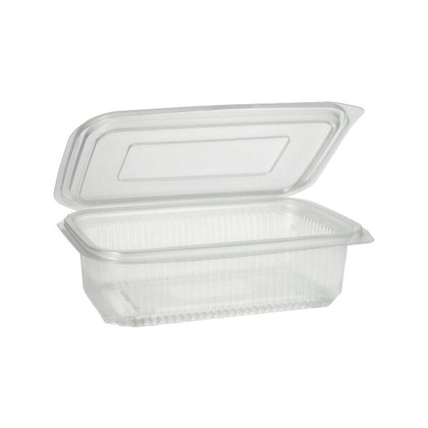 Verpackungsbecher mit Klappdeckeln, PP rechteckig 750 ml transparent - Bild 1