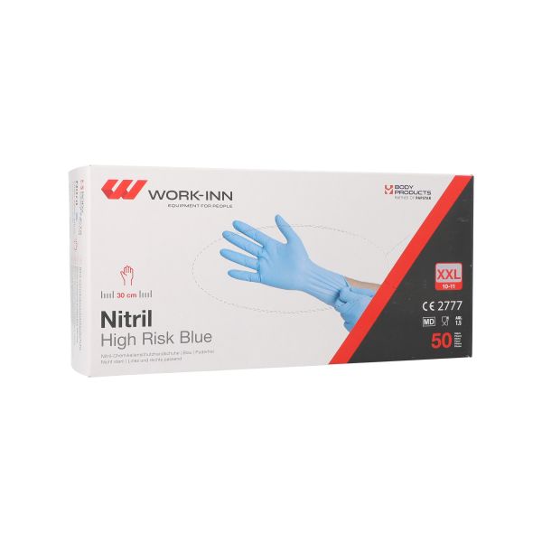"WORK-INN" Handschuhe Nitril puderfrei "High Risk" blau Größe XXL - Bild 1